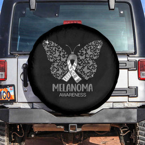 Just Cure It Spare Tire Cover Melanoma Warrior Butterfly Support TS12 No hole Black Print Your Wear