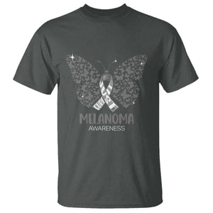 Just Cure It T Shirt Melanoma Warrior Butterfly Support TS12 Dark Heather Print Your Wear