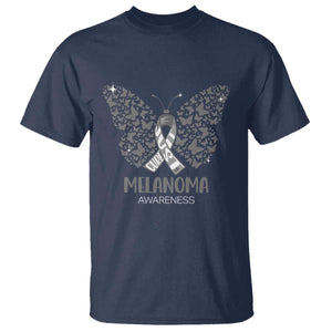 Just Cure It T Shirt Melanoma Warrior Butterfly Support TS12 Navy Print Your Wear