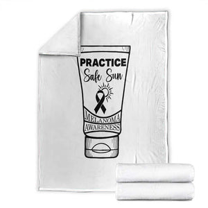 Skin Cancer Prevention Throw Blanket Practice Safe Sun Awareness Gift TS12 White Print Your Wear