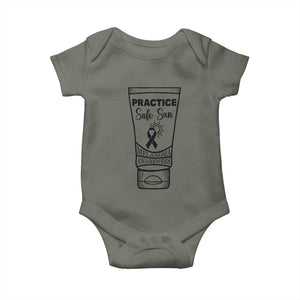 Skin Cancer Prevention Baby Onesie Practice Safe Sun Awareness Gift TS12 Military Green Print Your Wear