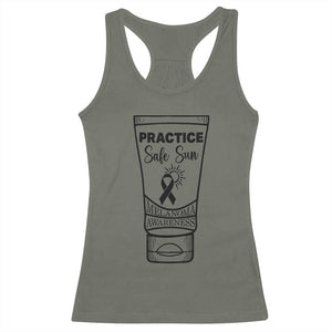 Skin Cancer Prevention Racerback Tank Top Practice Safe Sun Awareness Gift TS12 Military Green Print Your Wear