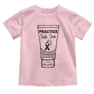 Skin Cancer Prevention Toddler T Shirt Practice Safe Sun Awareness Gift TS12 Light Pink Print Your Wear