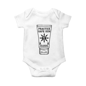 Practice Safe Sun Baby Onesie Funny Melanoma Skin Cancer Graphic TS12 White Print Your Wear