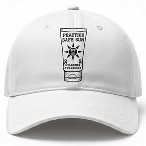 Practice Safe Sun Baseball Cap Funny Melanoma Skin Cancer Graphic TS12 Print Your Wear