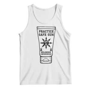 Practice Safe Sun Tank Top Funny Melanoma Skin Cancer Graphic TS12 White Print Your Wear