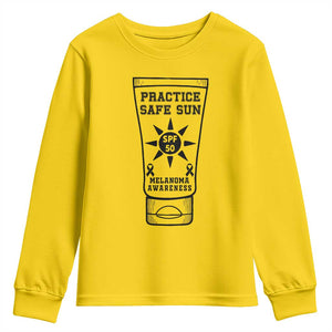 Practice Safe Sun Youth Sweatshirt Funny Melanoma Skin Cancer Graphic TS12 Daisy Print Your Wear