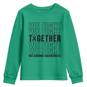 Melanoma Support Warrior Youth Sweatshirt We Fight Together TS12 Irish Green Print Your Wear