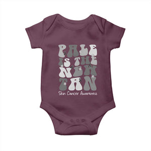 Skin Cancer Warrior Baby Onesie Pale Is The New Tan TS12 Maroon Print Your Wear