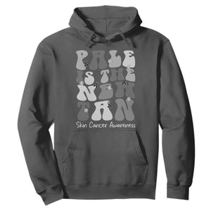 Skin Cancer Warrior Hoodie Pale Is The New Tan TS12 Dark Heather Print Your Wear
