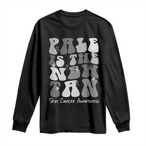 Skin Cancer Warrior Long Sleeve Shirt Pale Is The New Tan TS12 Black Print Your Wear