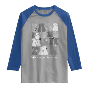 Skin Cancer Warrior Raglan Shirt Pale Is The New Tan TS12 Sport Gray Royal Print Your Wear