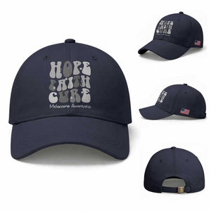 Faith Hope Cure Melanoma Awareness Baseball Cap Skin Cancer Fighter TS12 Baseball Cap Universal Fit Navy Print Your Wear