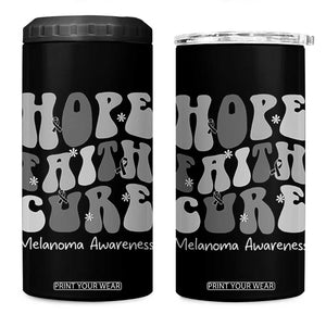 Faith Hope Cure Melanoma Awareness 4 in 1 Can Cooler Tumbler Skin Cancer Fighter TS12 One Size: 16 oz Black Print Your Wear
