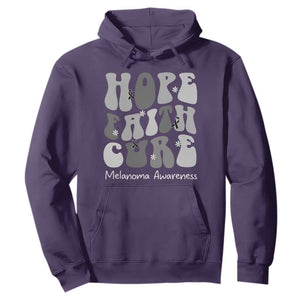 Faith Hope Cure Melanoma Awareness Hoodie Skin Cancer Fighter TS12 Purple Print Your Wear