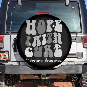 Faith Hope Cure Melanoma Awareness Spare Tire Cover Skin Cancer Fighter TS12 No hole Black Print Your Wear