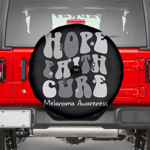 Faith Hope Cure Melanoma Awareness Spare Tire Cover Skin Cancer Fighter TS12 Black Print Your Wear