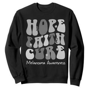 Faith Hope Cure Melanoma Awareness Sweatshirt Skin Cancer Fighter TS12 Black Print Your Wear