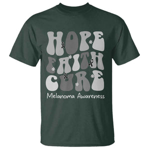 Faith Hope Cure Melanoma Awareness T Shirt Skin Cancer Fighter TS12 Dark Forest Green Print Your Wear