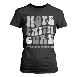 Faith Hope Cure Melanoma Awareness T Shirt For Women Skin Cancer Fighter TS12 Black Print Your Wear