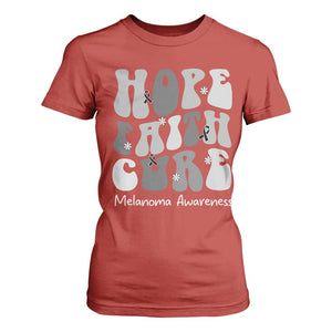 Faith Hope Cure Melanoma Awareness T Shirt For Women Skin Cancer Fighter TS12 Red Print Your Wear