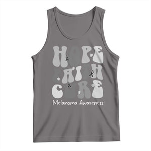 Faith Hope Cure Melanoma Awareness Tank Top Skin Cancer Fighter TS12 Deep Heather Print Your Wear