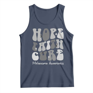 Faith Hope Cure Melanoma Awareness Tank Top Skin Cancer Fighter TS12 Navy Print Your Wear