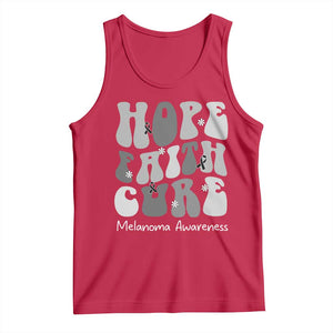 Faith Hope Cure Melanoma Awareness Tank Top Skin Cancer Fighter TS12 Red Print Your Wear