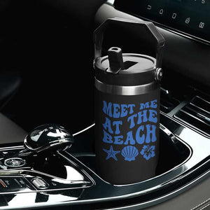 Meet Me At The Beach Flip Straw Tumbler Tropical Summer Vacation Graphic TS12 Print Your Wear