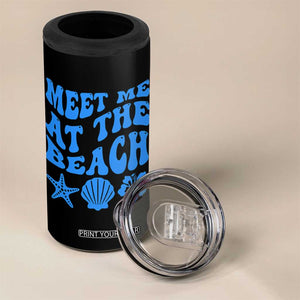 Meet Me At The Beach 4 in 1 Can Cooler Tumbler Tropical Summer Vacation Graphic TS12 Print Your Wear