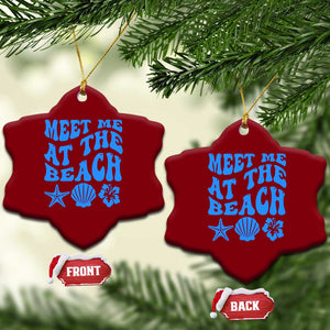Meet Me At The Beach Ceramic Ornament Tropical Summer Vacation Graphic