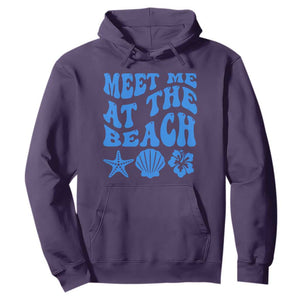 Meet Me At The Beach Hoodie Tropical Summer Vacation Graphic TS12 Purple Print Your Wear
