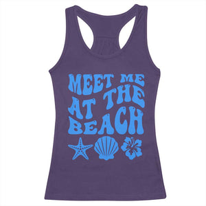Meet Me At The Beach Racerback Tank Top Tropical Summer Vacation Graphic TS12 Purple Print Your Wear