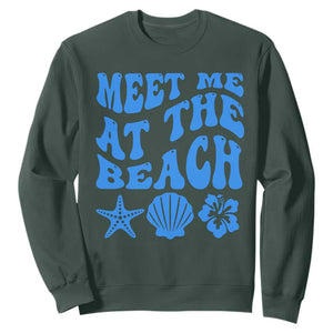 Meet Me At The Beach Sweatshirt Tropical Summer Vacation Graphic