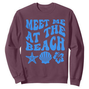 Meet Me At The Beach Sweatshirt Tropical Summer Vacation Graphic