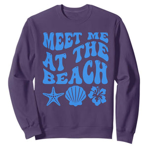 Meet Me At The Beach Sweatshirt Tropical Summer Vacation Graphic