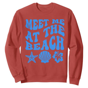 Meet Me At The Beach Sweatshirt Tropical Summer Vacation Graphic
