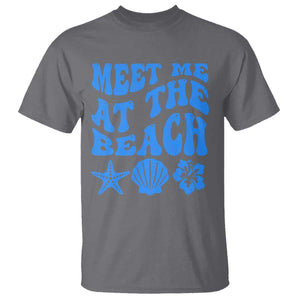 Meet Me At The Beach T Shirt Tropical Summer Vacation Graphic TS12 Charcoal Print Your Wear