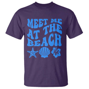 Meet Me At The Beach T Shirt Tropical Summer Vacation Graphic TS12 Purple Print Your Wear