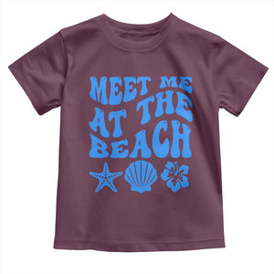 Meet Me At The Beach Toddler T Shirt Tropical Summer Vacation Graphic TS12 Maroon Print Your Wear