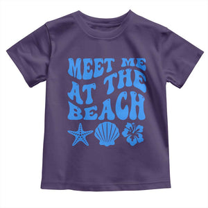 Meet Me At The Beach Toddler T Shirt Tropical Summer Vacation Graphic TS12 Purple Print Your Wear