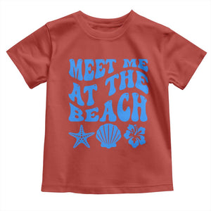 Meet Me At The Beach Toddler T Shirt Tropical Summer Vacation Graphic TS12 Red Print Your Wear