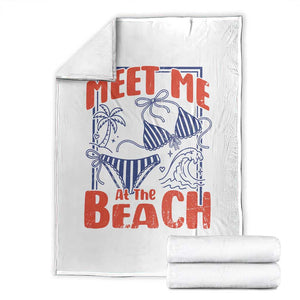Meet Me At The Beach Throw Blanket Summer Girls Trip Bikini Lover Gift TS12 White Print Your Wear