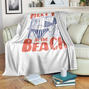 Meet Me At The Beach Throw Blanket Summer Girls Trip Bikini Lover Gift TS12 Print Your Wear