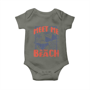 Meet Me At The Beach Baby Onesie Summer Girls Trip Bikini Lover Gift TS12 Military Green Print Your Wear