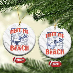 Meet Me At The Beach Ceramic Ornament Summer Girls Trip Bikini Lover Gift TS12 1pc White Marble Print Your Wear