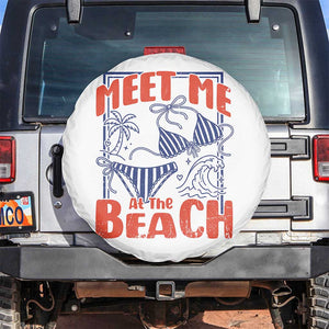 Meet Me At The Beach Spare Tire Cover Summer Girls Trip Bikini Lover Gift TS12 No hole White Print Your Wear