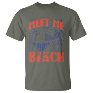 Meet Me At The Beach T Shirt Summer Girls Trip Bikini Lover Gift TS12 Military Green Print Your Wear