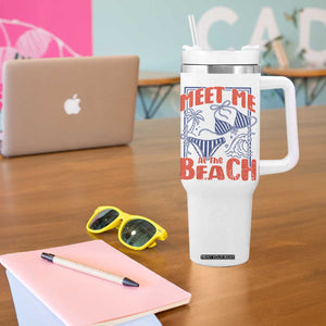 Meet Me At The Beach Tumbler With Handle Summer Girls Trip Bikini Lover Gift TS12 Print Your Wear
