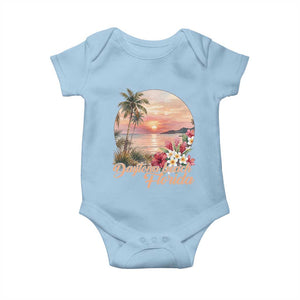 Daytona Beach Florida Baby Onesie Tropical Palm Tree Ocean Travel Gift TS12 Light Blue Print Your Wear